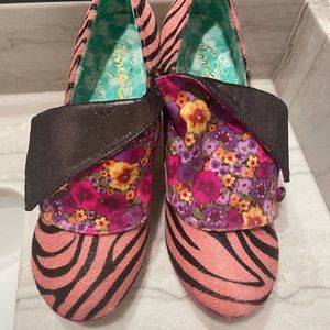 Irregular Choice Zebra and Flower print shoes size EU 40 (fit like 8.5)